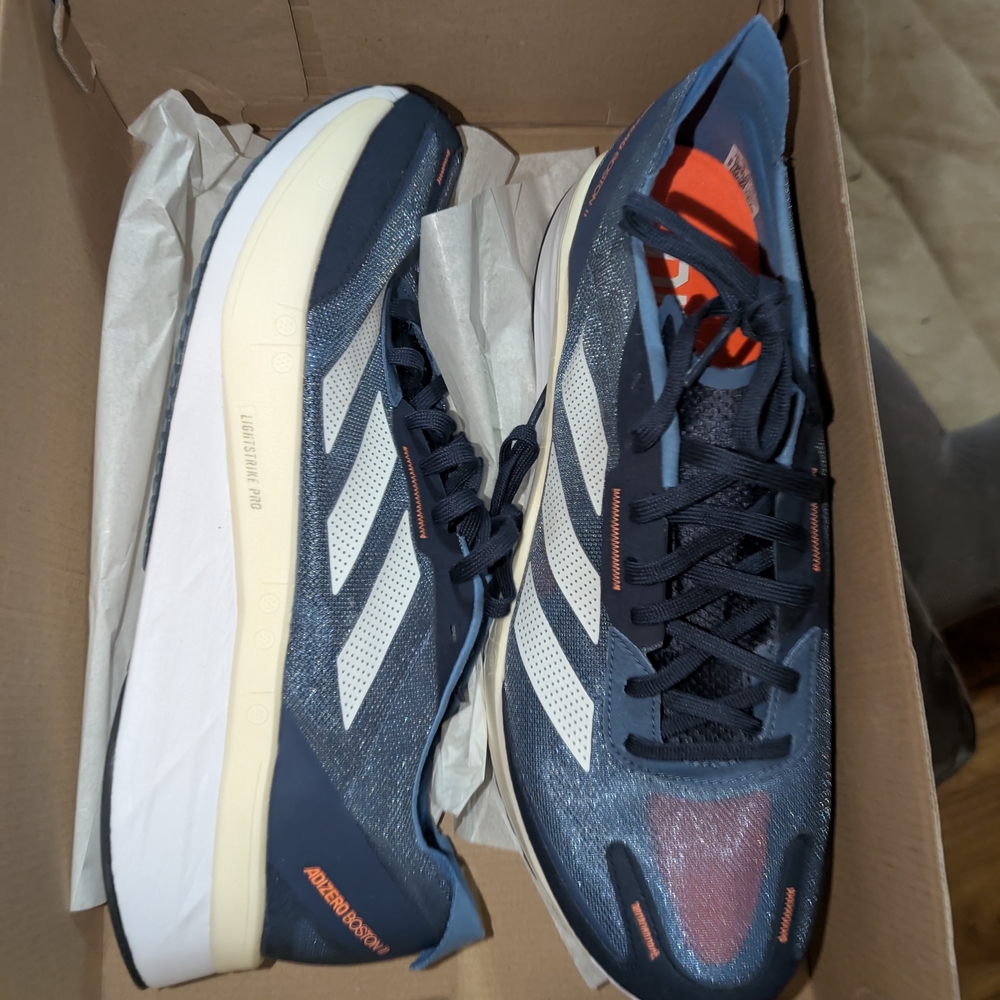 Adidas Navy and White Athletic Sneakers